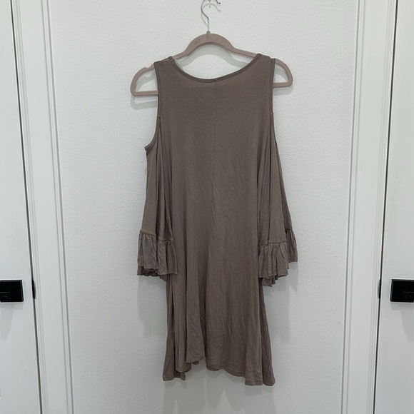 Ruffle Bell Sleeve Cold Shoulder Dress - Picture 10 of 10